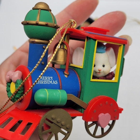 Set of 3 Christmas Gingerm Mouse on Locomotive Teddy Bear Sleeping on Santa Star - Picture 7 of 10